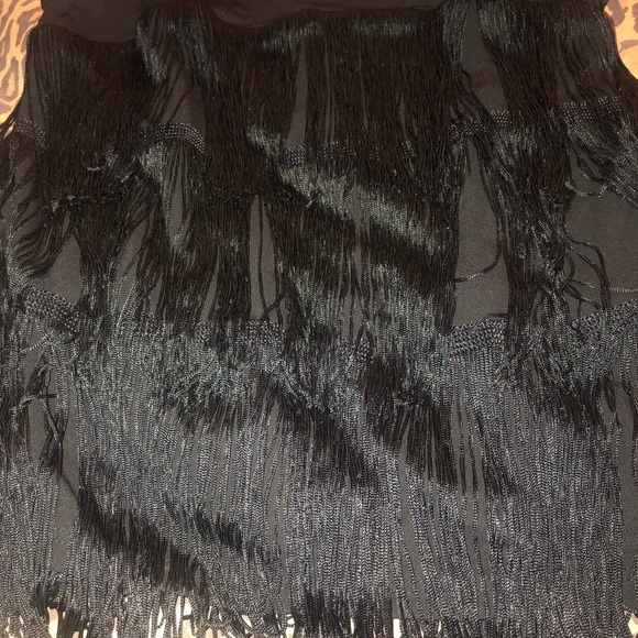 Ella Moss black size Small black fringe camisole dress up or down NWOT - Picture 7 of 10